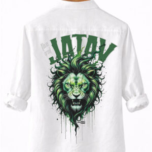 The Great Jatav White Printed Shirt by DesiiMunda for Jatav Community