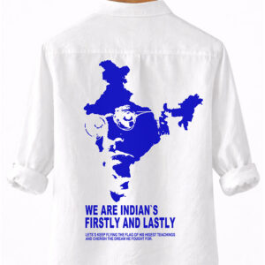 We Are Indian’s Baba Saheb White Printed Shirt by DesiiMunda for Jatav Community