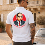 Desii Munda white polo t shirt Dr Ambedkar