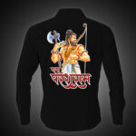 Desi Munda Dada Parshuram back printed black shirt for men