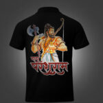 Cartoon style Dada Parshuram printed collar t-shirt
