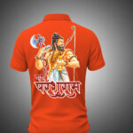Cartoon style Dada Parshuram printed collar t-shirt
