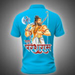 Cartoon style Dada Parshuram printed collar t-shirt