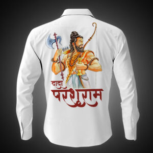 Desi Munda Dada Parshuram back printed white shirt for men
