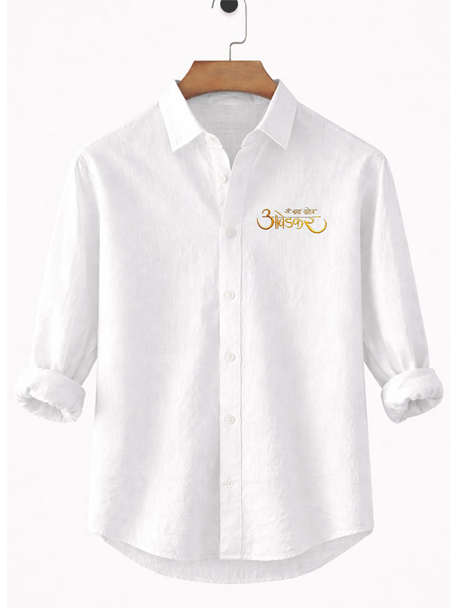 DesiiMunda Dr. Baba Saheb Ambedkar White Printed Shirt for Jatav Community