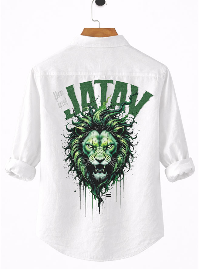The Great Jatav White Printed Shirt by DesiiMunda for Jatav Community