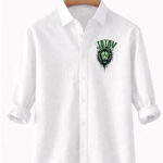 The Great Jatav White Printed Shirt by DesiiMunda for Jatav Community