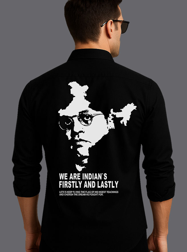 We Are Indian’s Baba Saheb Black Printed Shirt by DesiiMunda for Jatav Community