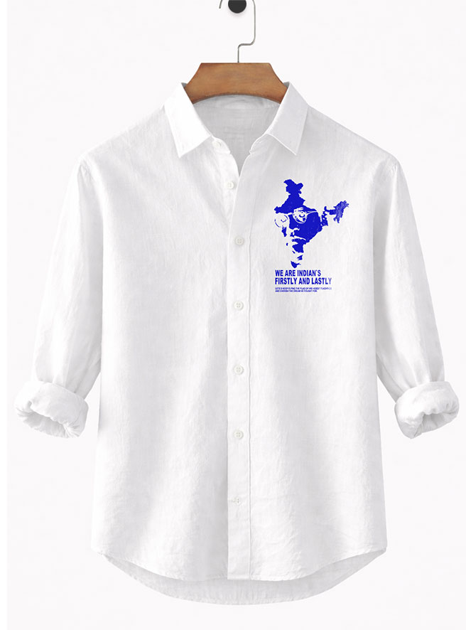 We Are Indian’s Baba Saheb White Printed Shirt by DesiiMunda for Jatav Community
