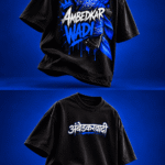 DesiiMunda Black Oversized T-Shirt with Ambedkarwadi Graphic Print Back and Front